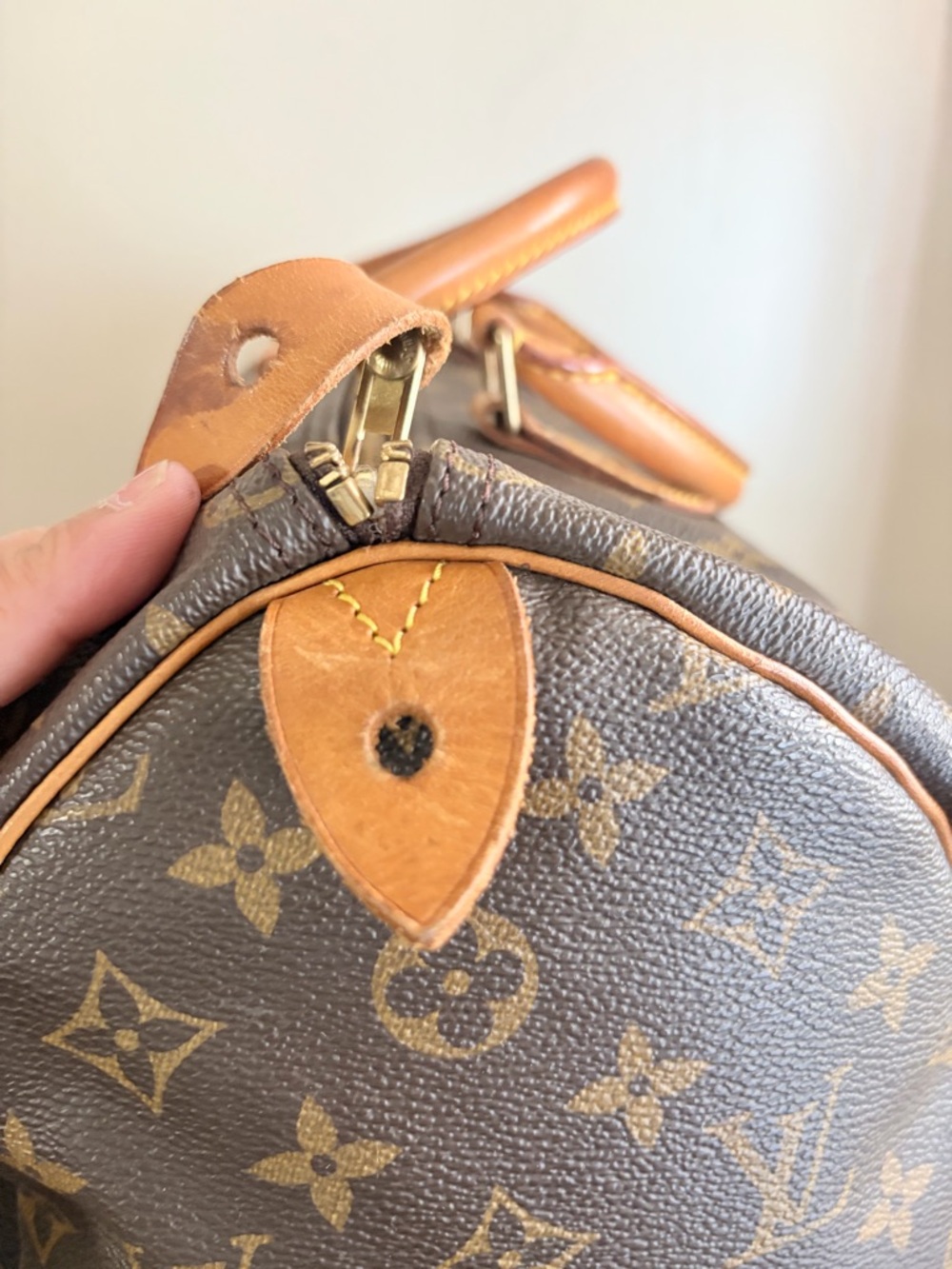 Vintage Louis Vuitton Brown Monogram Canvas Top-Handle Bag SD1905 Size 35*24cm - Picture 4 of 9
